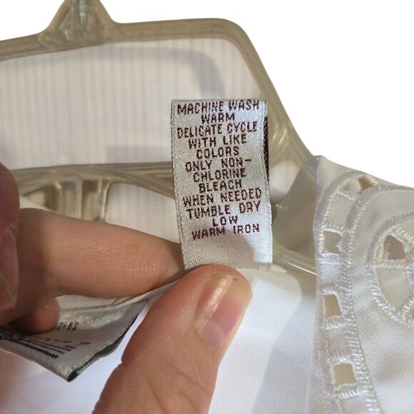 Karen Scott II White Blouse with Embellished Collar - Size 18W 0223 - Picture 7 of 8